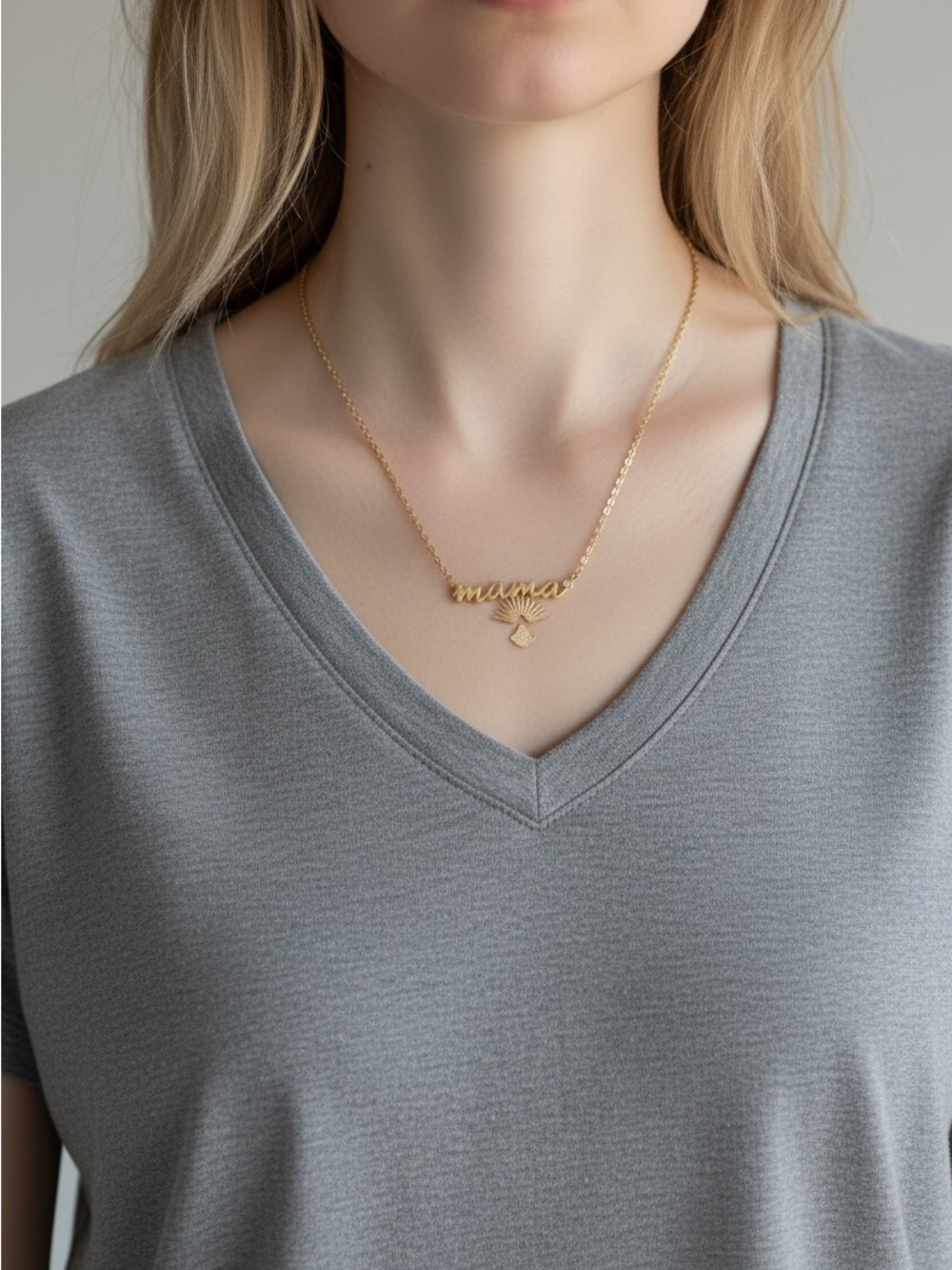 10/21 Gold 'mama' Script Necklace with Dove Charm - Women Jewelry